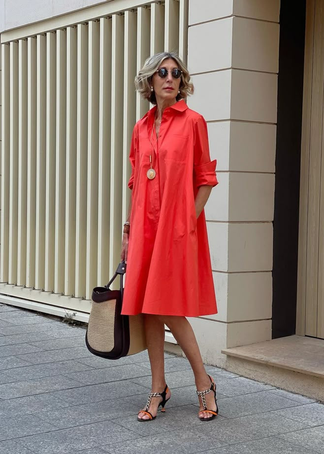 Élancia | Robe chemise fluide élégante
