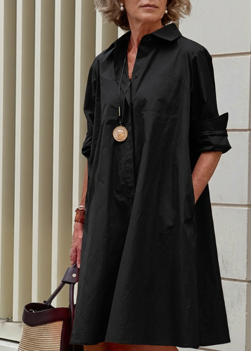 Élancia | Robe chemise fluide élégante