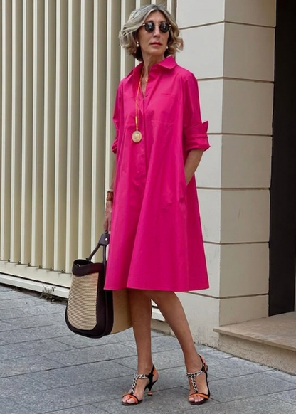 Élancia | Robe chemise fluide élégante