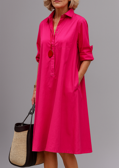 Élancia | Robe chemise fluide élégante